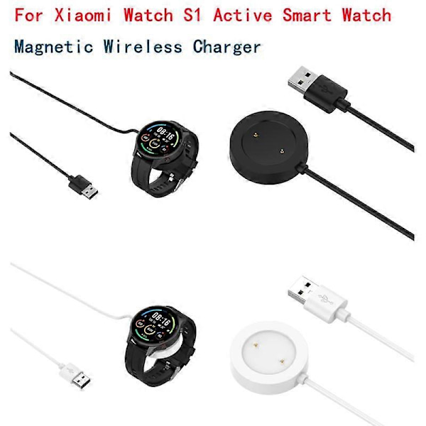 Magnetisk opladerkabel til Xiaomi Watch S1 Active Smartwatch - 1M, Bærbar og Holdbar white