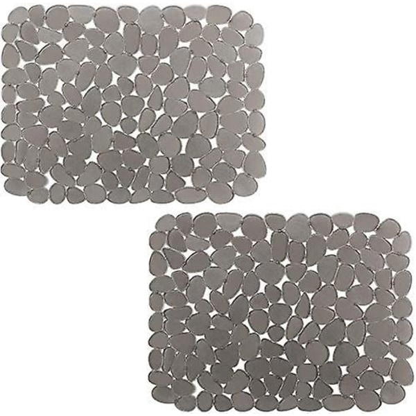 2 pices Tapis d'vier Selle Tapis d'vier de Cuisine rglable Protecteur d'vier cologique Matriau en PVC Galets viers Tapis d'gouttement Tapis de schage