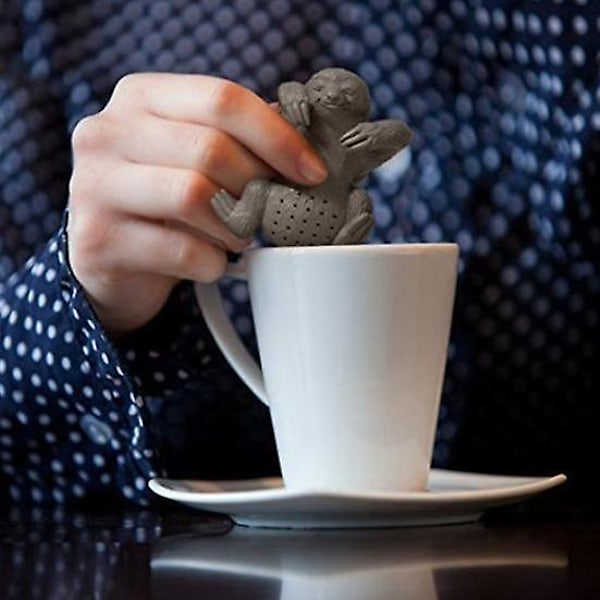 Söt Te Herbal Leaf Sil Strainer Filter Sloth Spice Diffuser Teinfuser
