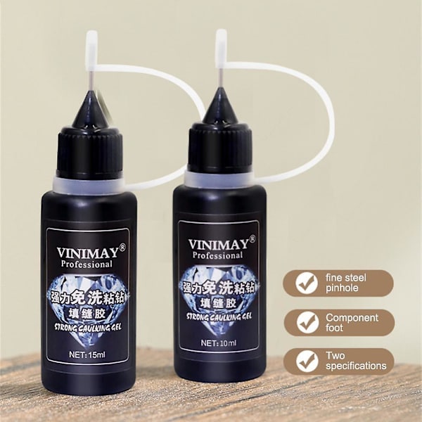 15/10ml Starkt Lim Nagelkonst Gel Strass Dekorationer Ingen Torkning Smycken För Strass 15ml