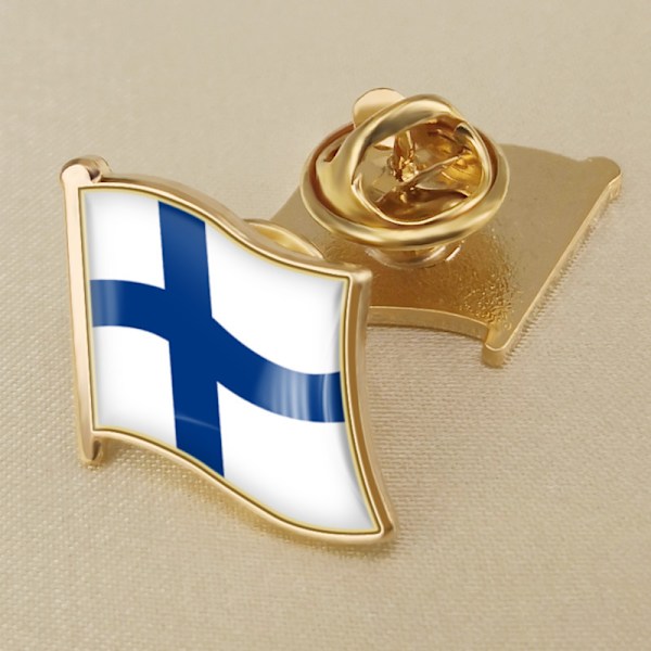 Suomen lipun kristalliliimamerkki rintaneula maailman lippumerkki s 19*18mm