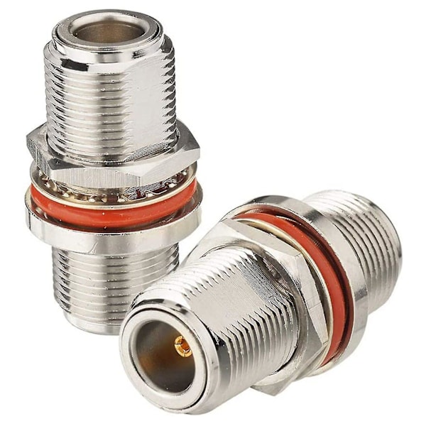 N Hun til N Hun Adapter Bulkhead Montering 50 Ohm Kobber Koaksial Stikadapter (2-pak) Til 4g