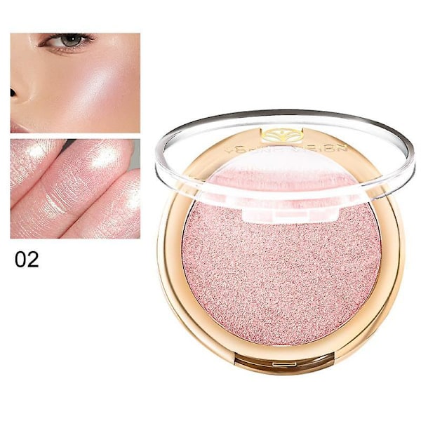 Glitter Shiny Makeup Powder Highlight Blush Plate Shimmer High Gloss Contouring Palette Fine Smooth Powder Brightening Skin Tone 03 highlight