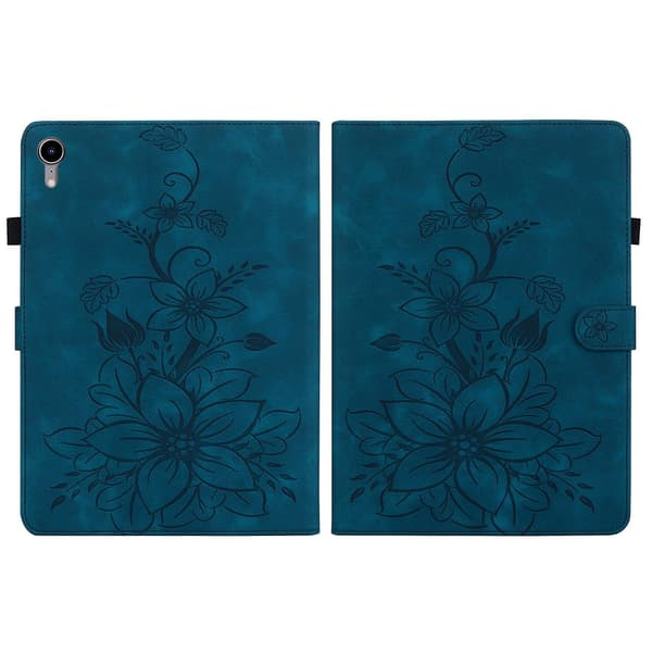 Präglad Läderfodral för iPad mini 6 dark blue