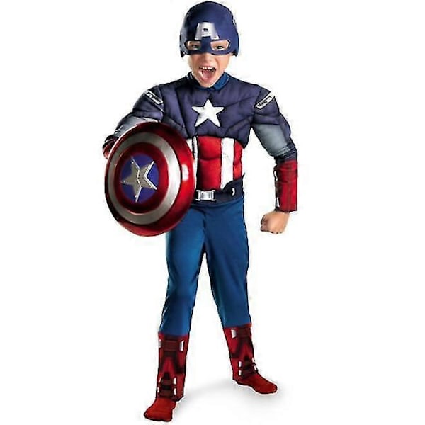 Avengers Captain America Pojke Cosplay Halloween Kläder xs clothes length 90cm