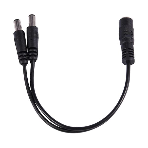 5,5 x 2,1 mm 1 til 2 M/F DC Splitter-kabel for sikkerhetskamera