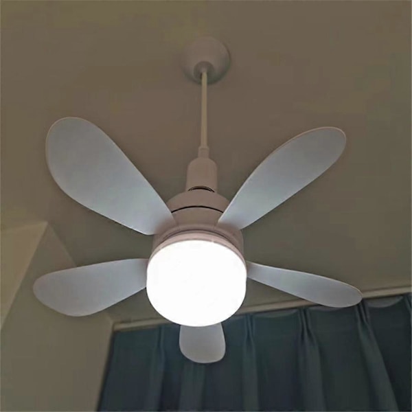 Modern LED Takfläkt med Ljus Dimbar E27 Sovrum Vardagsrum Fläktlampa 5 blade fan light