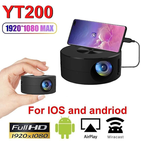 Mini Projektio Näyttö 180P 4K Kannettava Langallinen Projektor Kotiteatteri Lasten Lahja Kino Video Älykäs HD TV Elokuva Media Player IOS Androidille