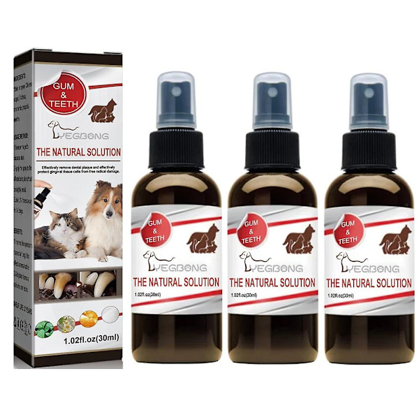 3PCS Pet Tand Rengøringsspray Oral Cleanse Hunde Katte Tænder Rengøring Deodorant Pletfjernelse Mundlugt Rengøringsværktøj