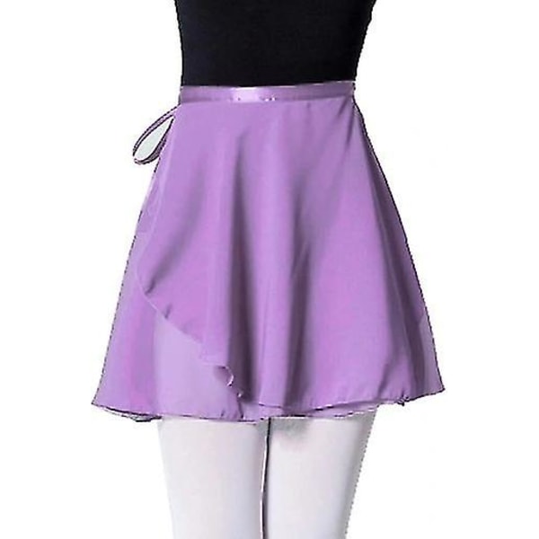 Pige Chiffon Wrap Skørt Ballet Skørt Gennemsigtig Danse Skørt purple s