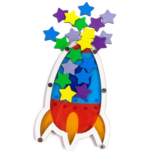 Personlig Moon Reward Jar Star Reward Spargris med tokens present för barn Rocket model 5 colors/25 stars