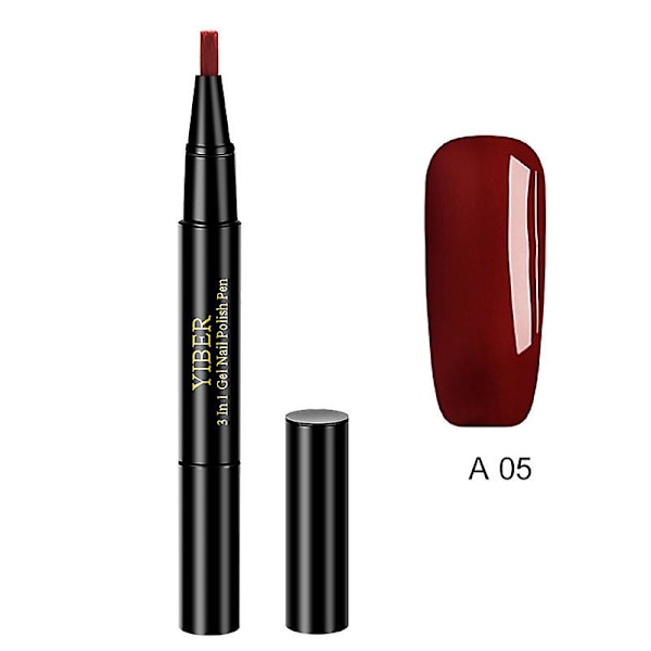 2 stk Gel Polish Pen Hybrid Lakk Neglepenn Semi Permanent Neglekunst Bløtlegging a