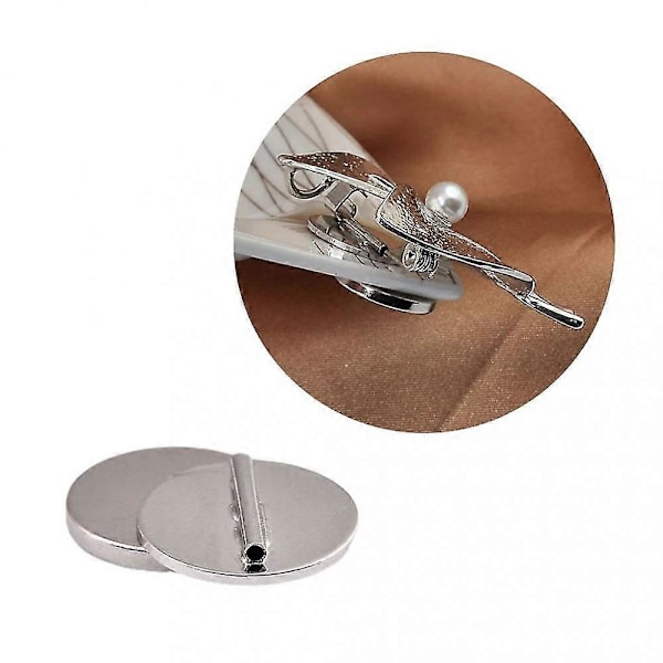 5 kpl Vahvoja Magneettisia Rinnaneulan Muuntimia, Turvallisia Vaatteille, Magneettiset Soljet FRB silver