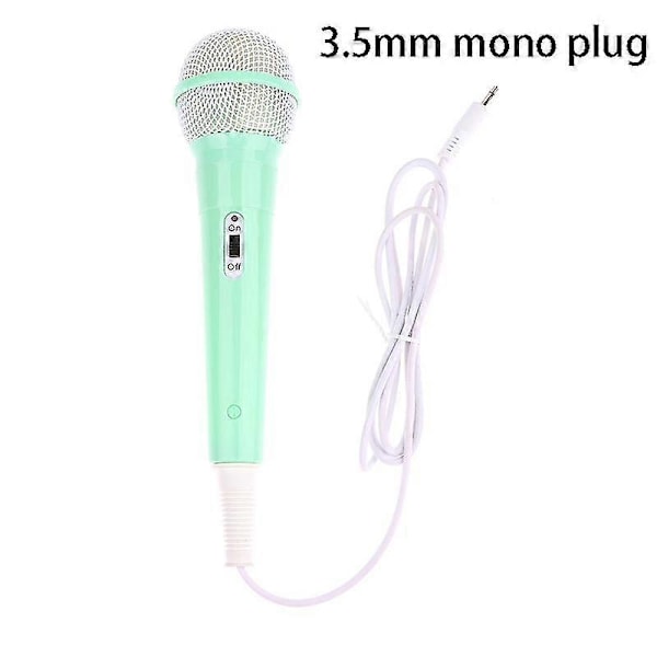 Ledningsmikrofon 3,5 mm Jack Letvægts Sangmaskine Hjem Børn Musikalsk Legetøj Tw green