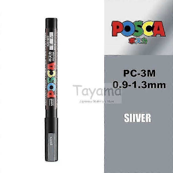 1 kpl Uni Posca Pc-3m Maalauskynä - Erittäin ohut kuulakärki 0,9-1,3 mm Taidekynät Vesipohjainen 24 Väriä Saatavilla - Taidekynät - sliver