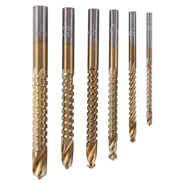 6 st HSS Fräsborr Set Träborr Bits Borr Set För Trä Metall K075