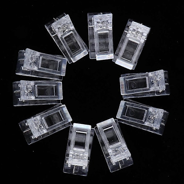 10 st/set Snabbbyggnad Nageltips Klämmor för Fingrar - UV LED Naglar Plast Assistentverktyg