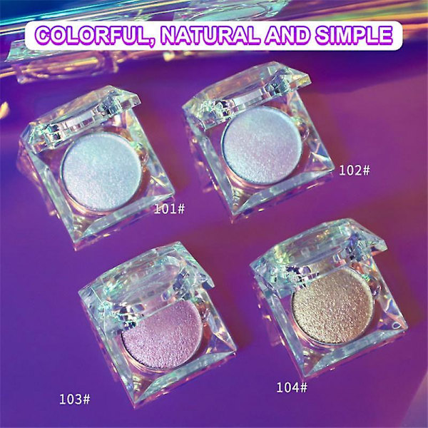 Shimmer Highlighter Pudder Palett Ansikt Kontur Sminke Høydepunkt Ansikt Bronzer Highlighter Lys Opp Hud Ansikt Blush Kinn Blush