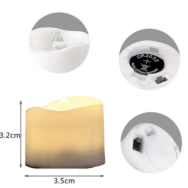 12 stk. Tidstyrede LED-Telys Batteridrevne warm white