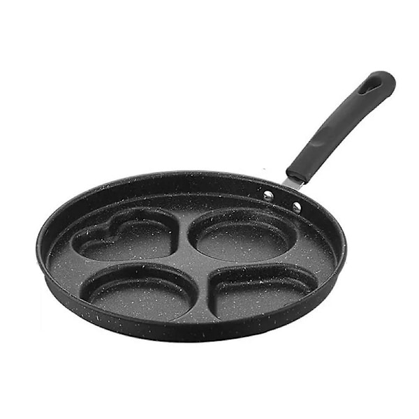 4-hulls stekepanne med non-stick belegg for egg, pannekaker, biff, hamburgere og omelett