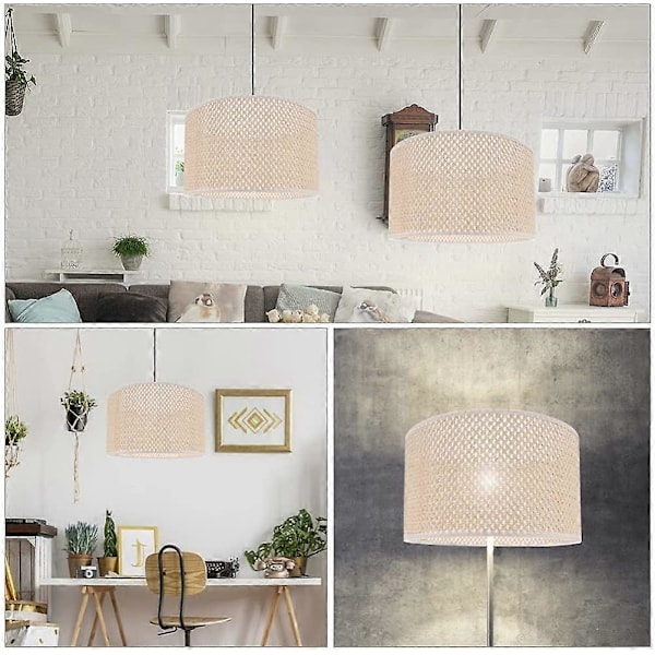 Trumlampa Skärm Tak Burlap Lampskärmar Medium Lampskärmar Hårdryggad Lampskärm Chandelier Lampskärmar Moderna Lampskärmar Vågskärm