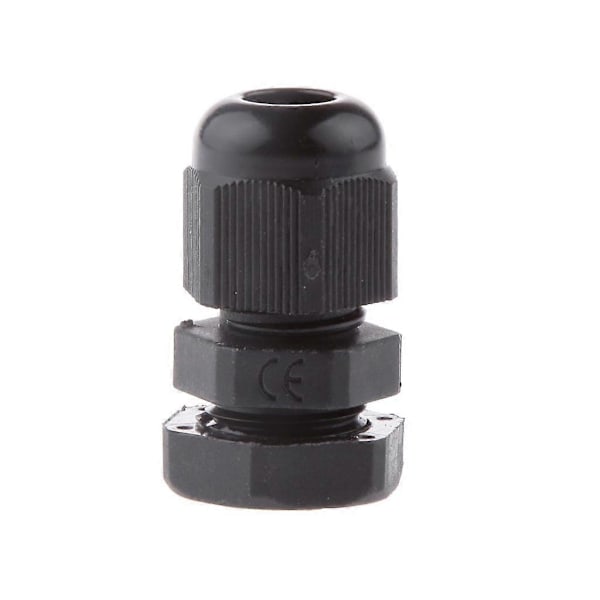 20 st Mini PG7 Svarta Plast IP68 Vattentäta Kabelgenomföringar 3-6,5 mm