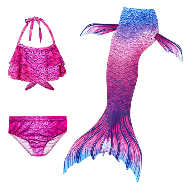 Mermaid Tails and Fin Novelty Badkläder 4 st för 5-12 åring GB07 120