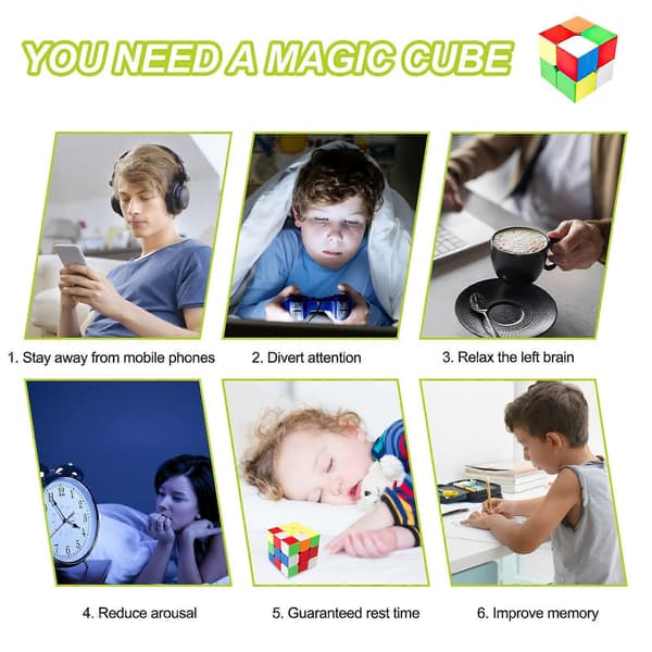 Magic Cube 3x3x3 + 2x2x2, Farvet Cube Magisk Cube, Magic Cube til Begyndere og Avancerede Brugere