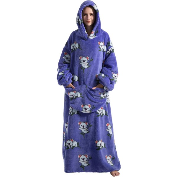 Oversized hoodiefilt för kvinnor Vuxna Oversized Wearable Hoo Koala-extra Long