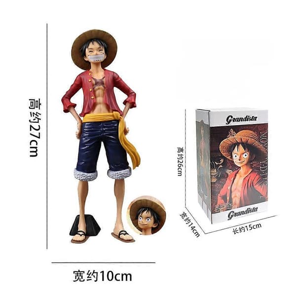 27cm One Piece Smile Luffy Figur Monkey D. Luffy PVC Actionfigurer Model Samleobjekter Legetøj til Børn Gave no box
