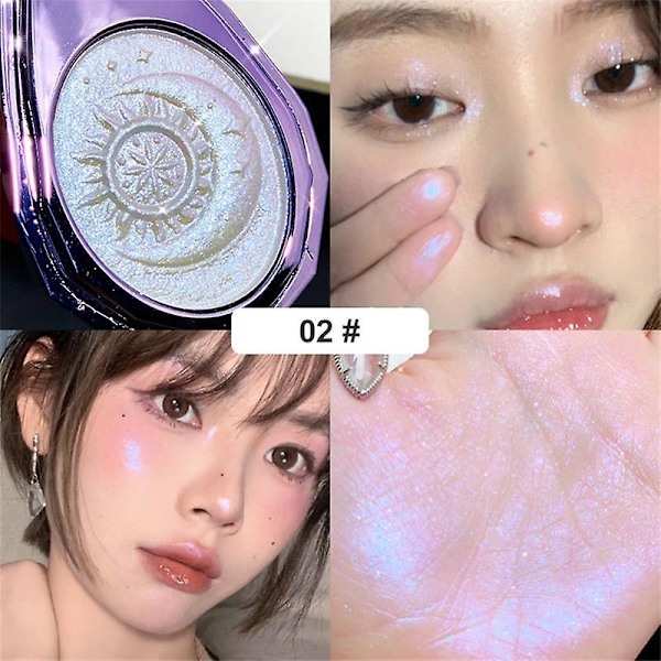 Lilla Diamant Highlighter Pudder Glitter Palett Makeup Glow Ansikt Kontur Shimmer Illuminator Highlight Kosmetikk Engros