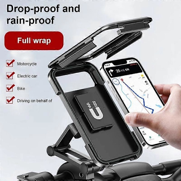 Vanntett Motorsykkel Sykkel Mobiltelefonholder Støtte Universal Sykkel GPS 360° Justerbar Motorsykkel Mobiltelefonholder For Iphone Samsung Xiaomi