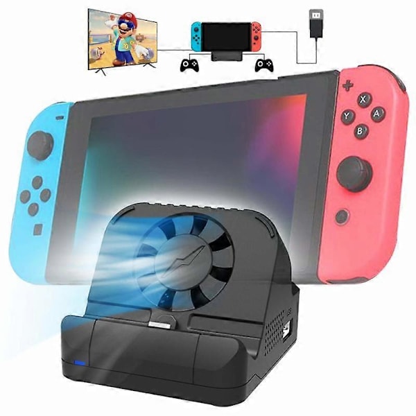 Bärbar Multifunktionell TV-Projektor Laddningsdockningskit med Kylfläkt USB 3.0-port för Switch NINTENDO SWITCH OLED-konsol