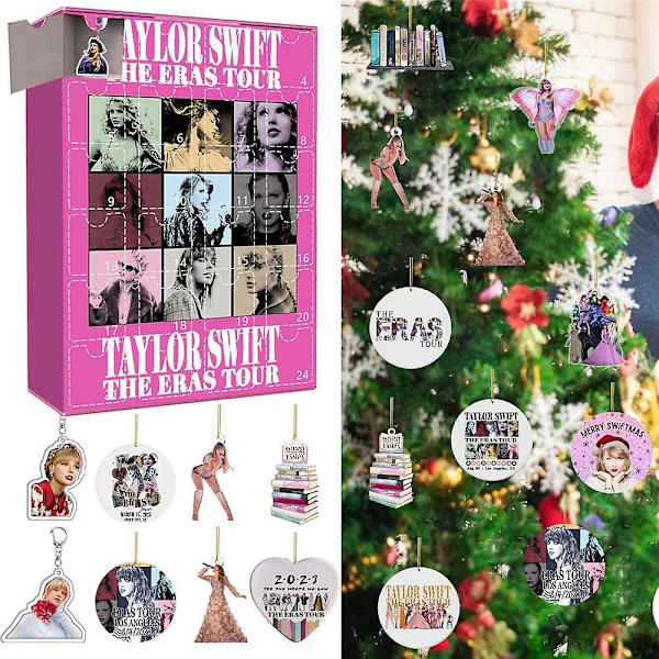 2024 Jul Taylor Swift The Eras Tour Hängande Prydnader Nyckelringar Adventskalender 24 Dagar Nedräkning Fans Överraskningsgåvor