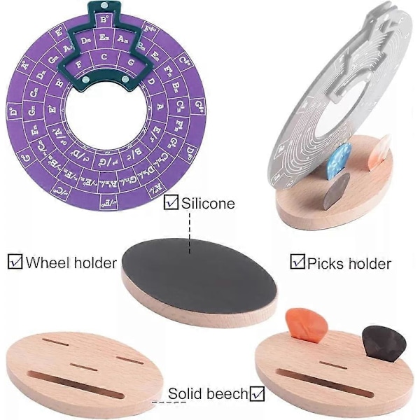 Sirkel av femtedeler Hjul Metall Aluminium Legering Melodi Akkord Hjul med Stativ Holder rmt-b1p scale plate