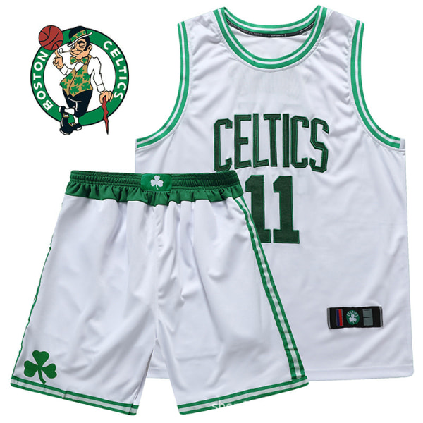 Celtics Kyrie Irving nr 11 Broderad Baskettröja White L