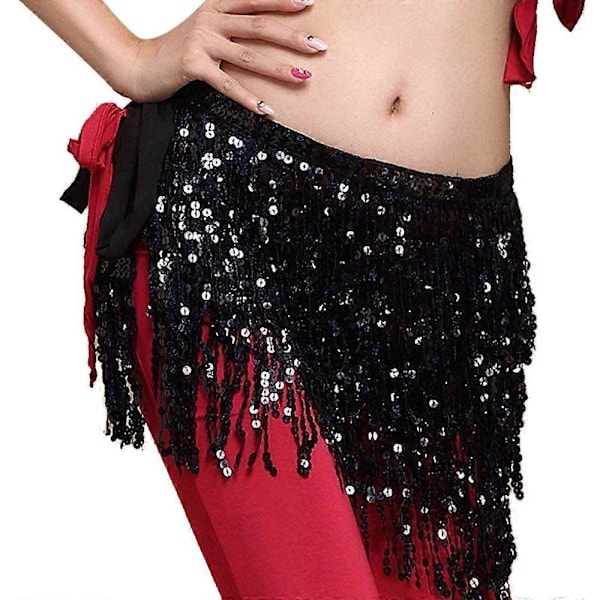 Skjørt Salg Kvinner Sekvens Belly Dancer Kostyme Kvast Wrap Skjørt Club Mini Skjørt black