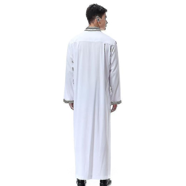 Islamiska Saudi-muslimska mäns kläder Dubai Arabian Kläder White M
