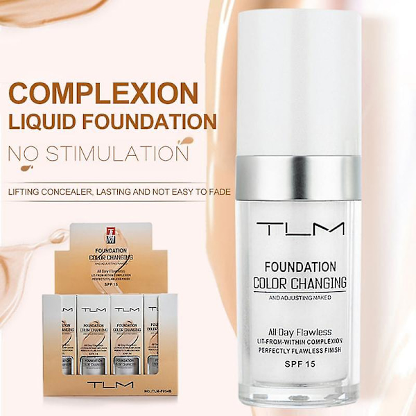 2 stk Tlm Flawless Fargeskiftende Foundation Makeup Hudtone Matching Concealer