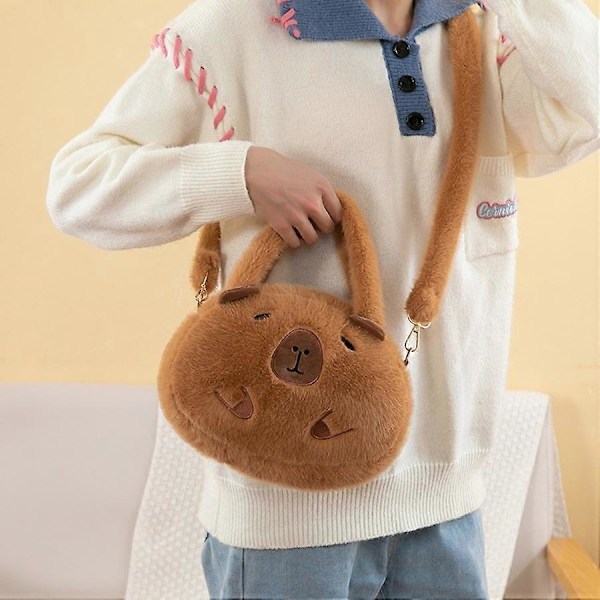 Kapibara Plysch Ryggsäck Kawaii Mode Plushie Dock Fur Väska Barnväska Axelväska Mini Ryggsäck cpbla handbag