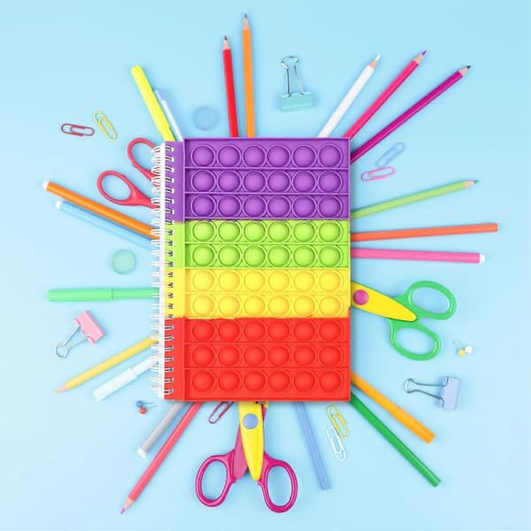 Journal Notesbog, Spiral Notesbog, Linjerede Notesbøger, Push Pop Bubble Fidget Sensorisk Legetøj, Stresslindrende Fidget Legetøj, Sød Notesbog til Skole