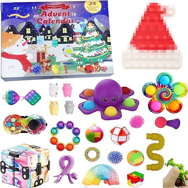 Christmas Advent Calendar - 24 Days Countdown Blind Box Toys Sets for Kids and Adults