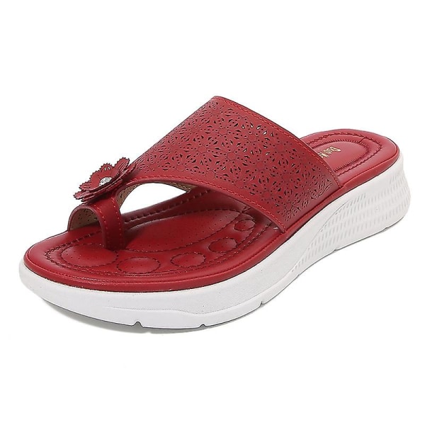 Damsandaler Bekväma Casual Fashion Beach Shoes 8327 Red 38