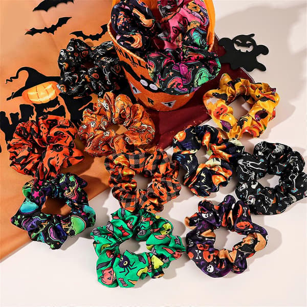Elastisk Hårband Hårtofsar Hårelastiker Halloween Tillbehör för Kvinnor Höst Flickor Håraccessoarer 9 9