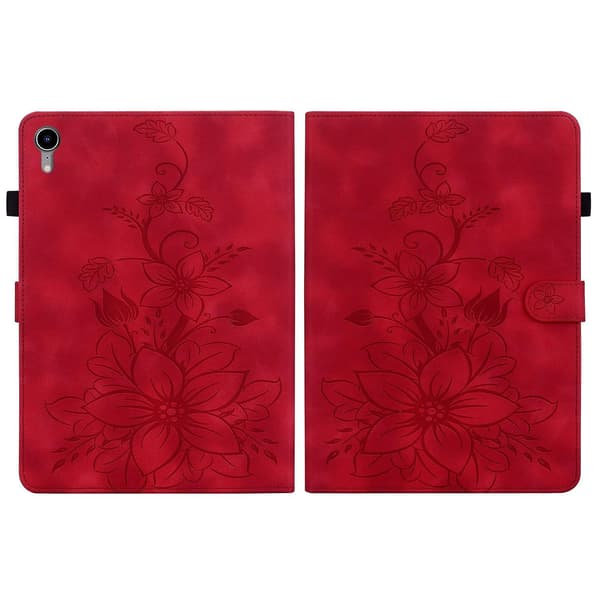 Embosset Lærveske For iPad mini 6 red