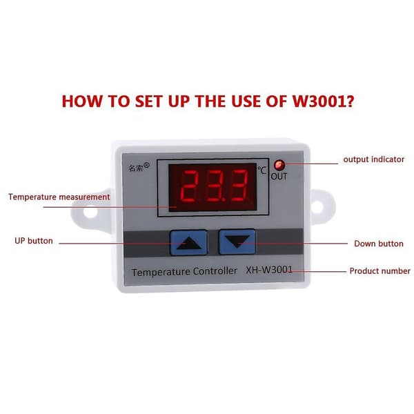 12V Digital LED Temperaturkontroller Termostat Kontrollbryter