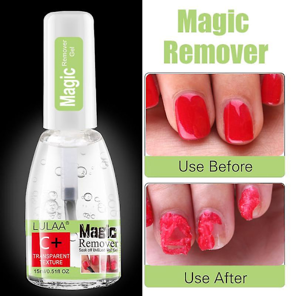 15ml magisk hurtigfjerner neglelakkfjerner UV-gellakkfjerner slett matt primer akrylbase