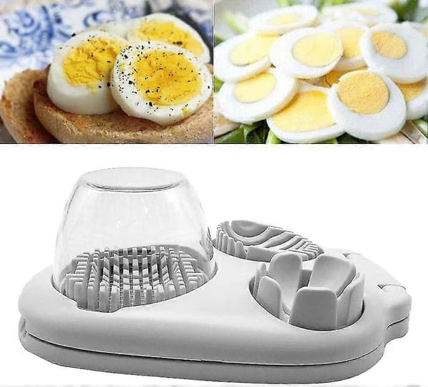 Eggkutter, 3-i-1, Rustfritt Stål, Manuell Eggkutter - Eggkutter For Hardkokte Egg