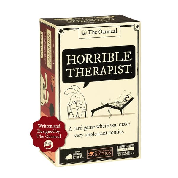 Exploding Kittens Horrible Therapist Kortspil til at lave meget ubehagelige tegneserier Kitten Comic Kortsæt