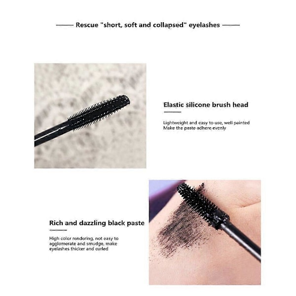 8g Musta Nestemäinen 4D Silk Fiber Mascara Vedenkestävä Nopea Kuivuminen Pitkäkestoinen Kihartava Pidennys Fantasia Suuret Silmät Mascara Naisten Meikki